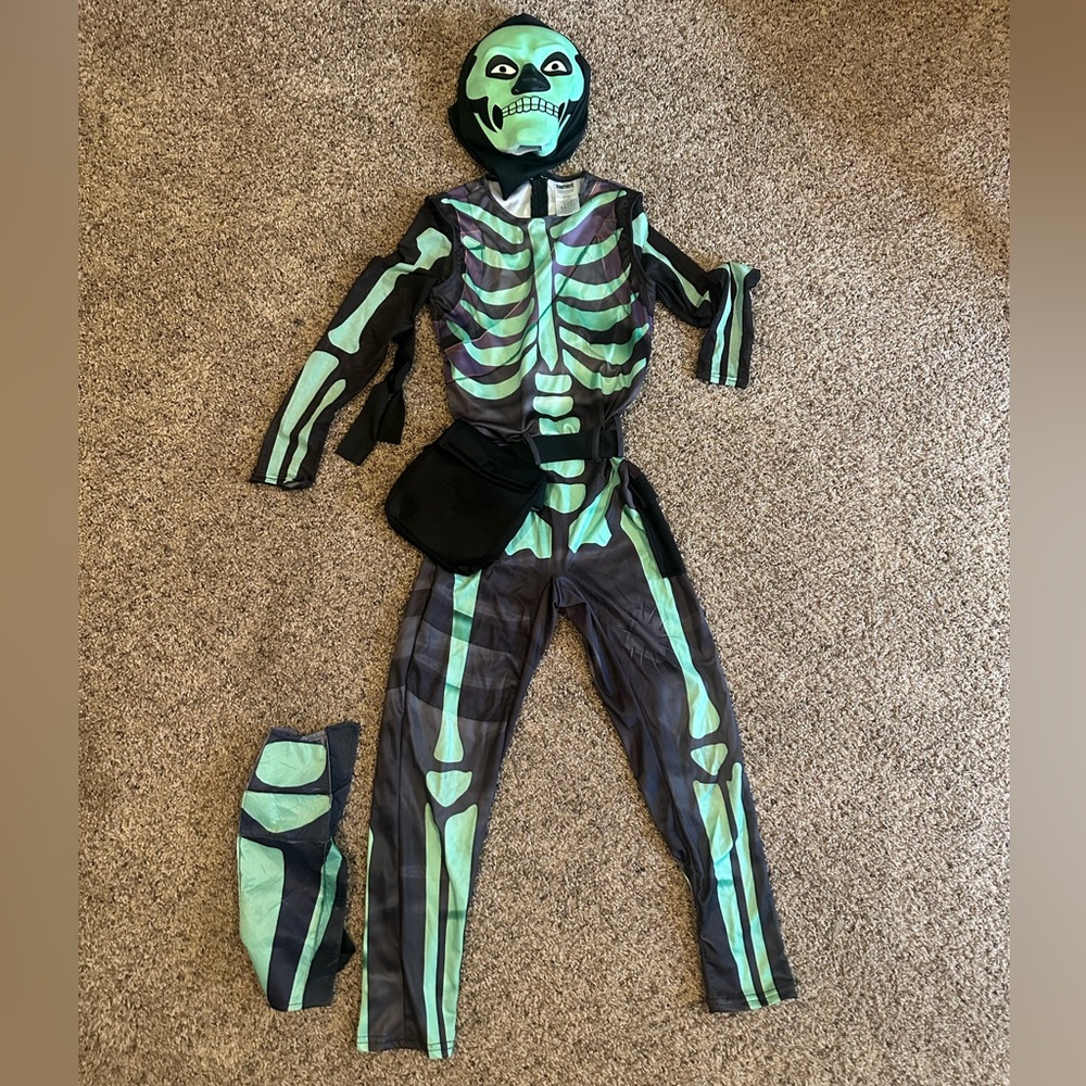 Kids Neon Skeleton Fortnite Costume